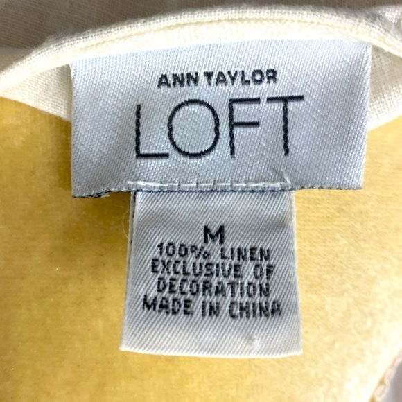 LOFT Cream V-Neck Blouse - Picture 6 of 7